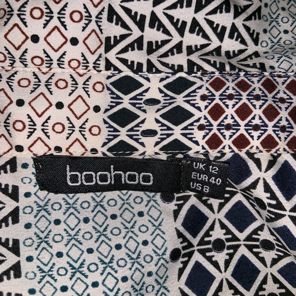 Boohoo Aztec print blouse size us 8 - Picture 4 of 4